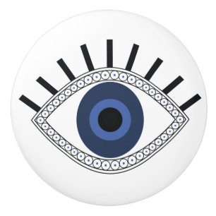 Bouton De Porte En Céramique Protection des yeux malveillants, troisième oeil