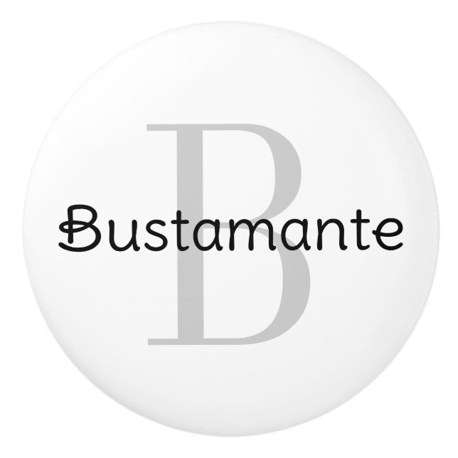 Bouton De Porte En Céramique Puce de tiroir personnalisées Monogramme (Devant)