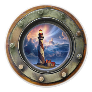 Bouton De Porte En Céramique Puits de tiroir de phare à hublot nautique