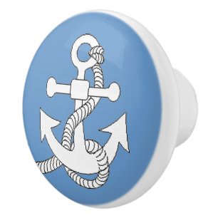 Bouton De Porte En Céramique Pulls de tiroir - Ancre (blanc)