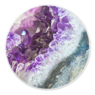 Bouton De Porte En Céramique Purple Healing Amethyst Ceramic Knob