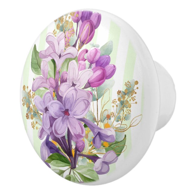 Bouton De Porte En Céramique Purple Lilac  (Droite)