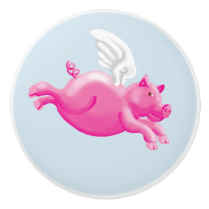 Bouton De Porte En Céramique Quand les porcs volent