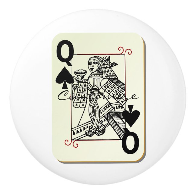 Bouton De Porte En Céramique Queen of Spades Thunder_Cove (Devant)