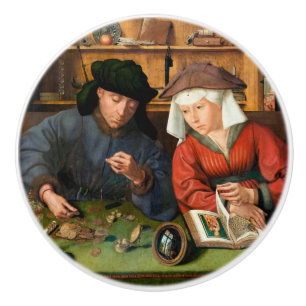 Bouton De Porte En Céramique Quentin Matsys - Le Moneylender et sa femme