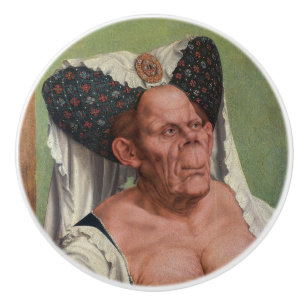 Bouton De Porte En Céramique Quentin Matsys - Une Vieille Femme Grotesque