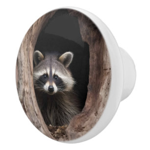 Bouton De Porte En Céramique Racon dans la grotte des arbres