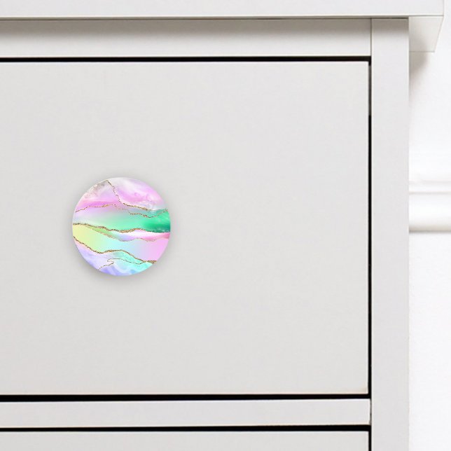 Bouton De Porte En Céramique Rainbow Pastel Gold Agate (Créateur téléchargé)