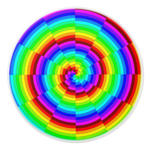 Bouton De Porte En Céramique Rainbow Spiral par Kenneth Yoncich