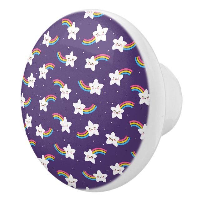 Bouton De Porte En Céramique Rainbow Stars Knob (Droite)