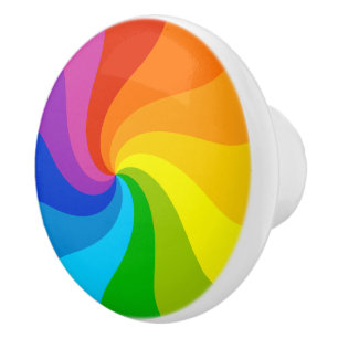 Bouton De Porte En Céramique Rainbow Twirl