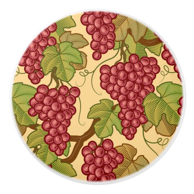 Bouton De Porte En Céramique Raisins (Devant)