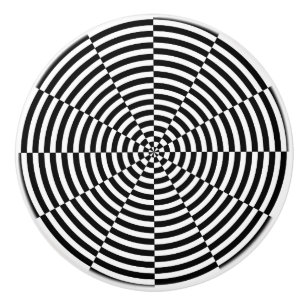 Bouton De Porte En Céramique Rayonnement noir et blanc par Kenneth Yoncich