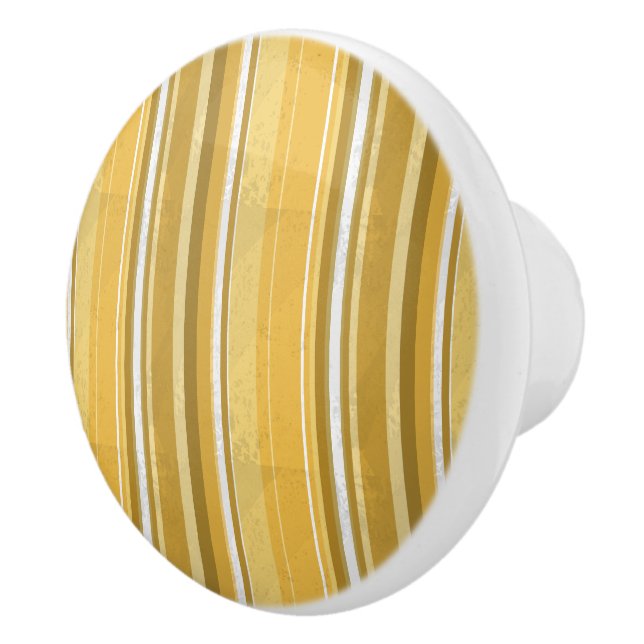 Bouton De Porte En Céramique Rayures Jaune (Droite)
