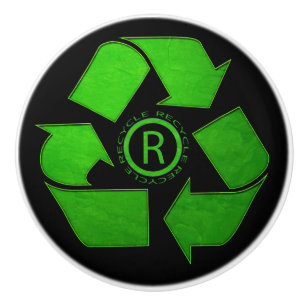 Bouton De Porte En Céramique Recycle Logo par Shirley Taylor