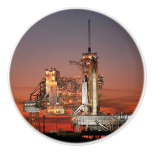 Bouton De Porte En Céramique Red Sky for Space Shuttle Atlantis Launch