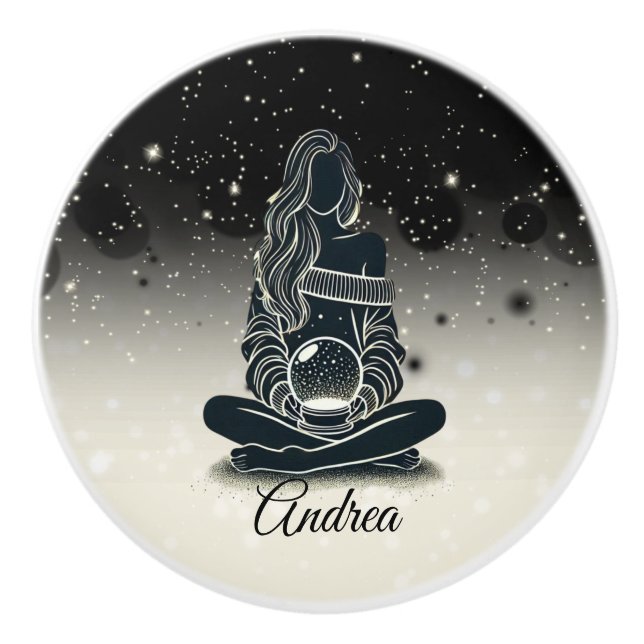 Bouton De Porte En Céramique Réflexions Stardust (Devant)