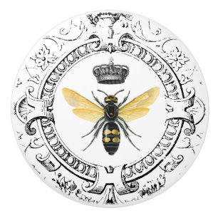 Bouton De Porte En Céramique Reine des abeilles française VINTAGE MODERNE