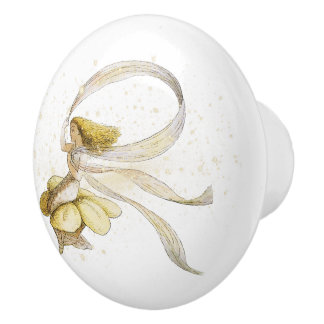 Bouton De Porte En Céramique Reine des fées Golden Sparkle