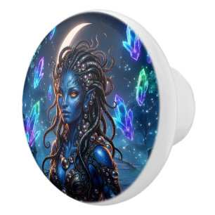 Bouton De Porte En Céramique Reine extraterrestre mystique – Gardienne du Royau