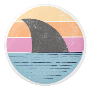 Bouton De Porte En Céramique Requin au coucher du soleil