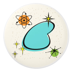 Bouton De Porte En Céramique Retro Atomic Boomerang et Starburst Ceramic Pull