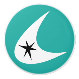 Bouton De Porte En Céramique Retro Boomerang