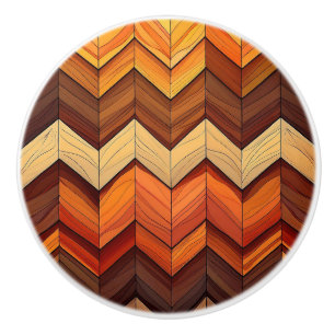 Bouton De Porte En Céramique Retro Chevron