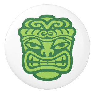 Bouton De Porte En Céramique Rétro Tropical Tiki Plage