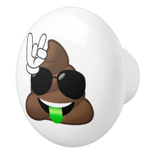 Bouton De Porte En Céramique Roche sur la dunette d'Emoji