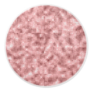 Bouton De Porte En Céramique Rose Gold Rose Pailletée Luxe Féminin