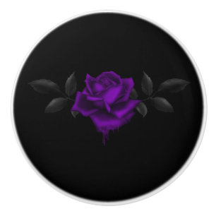 Bouton De Porte En Céramique Rose gothique foncé violet