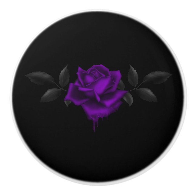 Bouton De Porte En Céramique Rose gothique foncé violet (Devant)