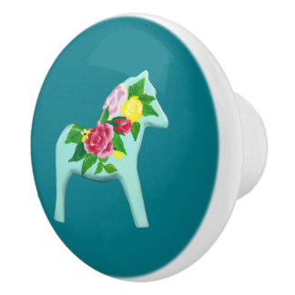 Bouton De Porte En Céramique Rose Horse Ceramic Knob