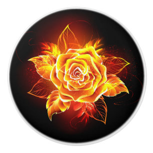 Bouton De Porte En Céramique Rose incendie en floraison