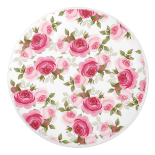 Bouton De Porte En Céramique Rose rose Whimsical Rustique Floral Shabby Chic