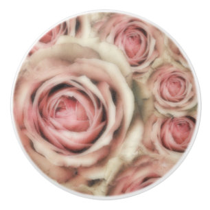 Bouton De Porte En Céramique Roses roses élégantes shabby chic floral farmhouse