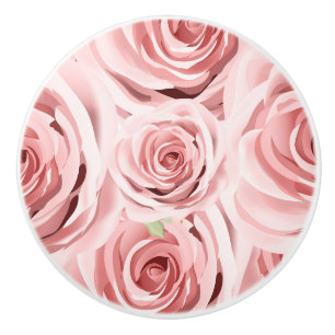 Bouton De Porte En Céramique Roses Roses Fleurs Rustiques Shabby Chic Campagne