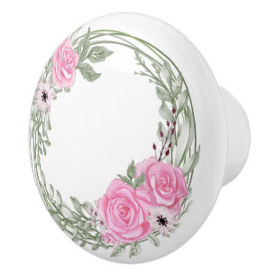 Bouton De Porte En Céramique Roses roses roses Ceramic Knob