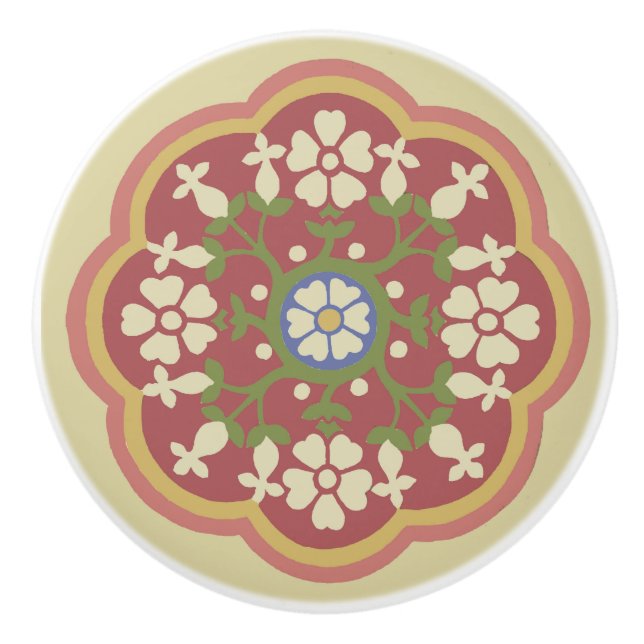 Bouton De Porte En Céramique Rosette en céramique gothique Revival (Devant)