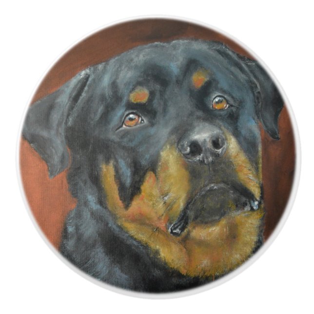 Bouton De Porte En Céramique Rottweiler (Devant)