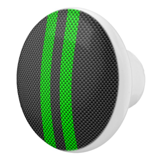 Bouton De Porte En Céramique Ruban de course électrique vert carbone (Droite)