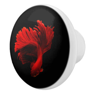 Bouton De Porte En Céramique Ruby Red Siamese Lutter contre le poisson