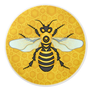 Bouton De Porte En Céramique Rucher d'abeille de nid d'abeilles d'abeille grand