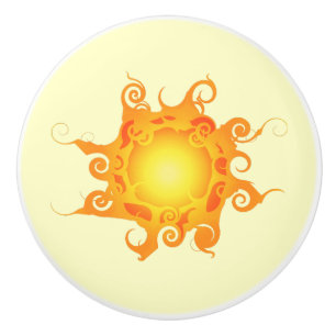 Bouton De Porte En Céramique Rune Sun Ceramic Pull