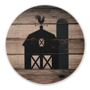 Bouton De Porte En Céramique Rustique Patiné bois Noir Barne Pays