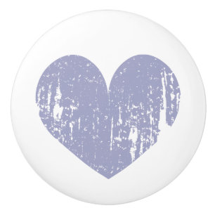 Bouton De Porte En Céramique Rustique violet amour porte de coeur ou tiroir tir