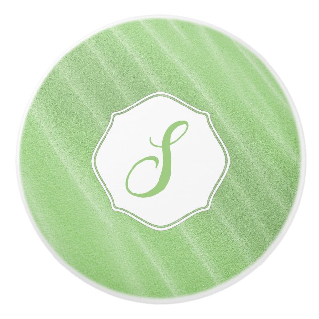 Bouton De Porte En Céramique Sable vert Riz Monogramme Ceramic Pull (Devant)