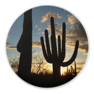 Bouton De Porte En Céramique Saguaro Sunset II Arizona