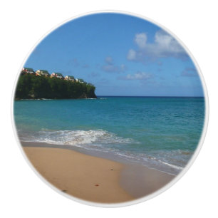 Bouton De Porte En Céramique Saint Lucia Beach Paysage tropical